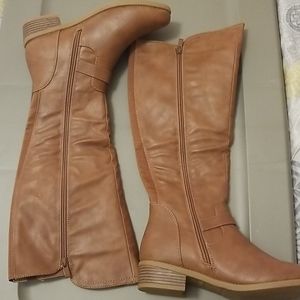 Tan over the knee boots